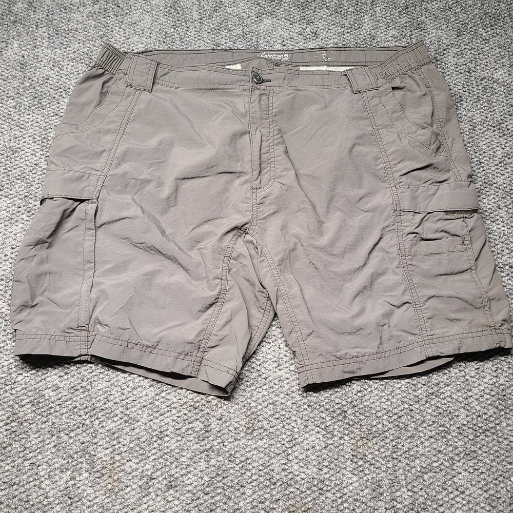 Coleman Cargo Shorts Men's 2XL Gray Mesh Lined Utility Pockets Comfort Waistband